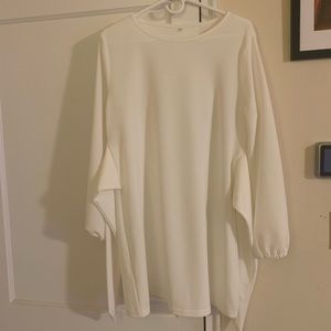 Women’s white long sleeve tie front mini dress